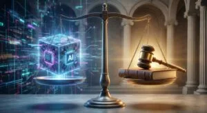 Visual representation of AI ethics failures including deepfakes and algorithmic bias. Analysis by Avi Perera regarding the EU AI Act and 2026 liability laws.